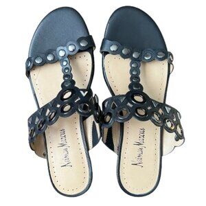 Neiman Marcus Black Flat Sandals